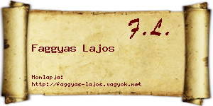 Faggyas Lajos névjegykártya